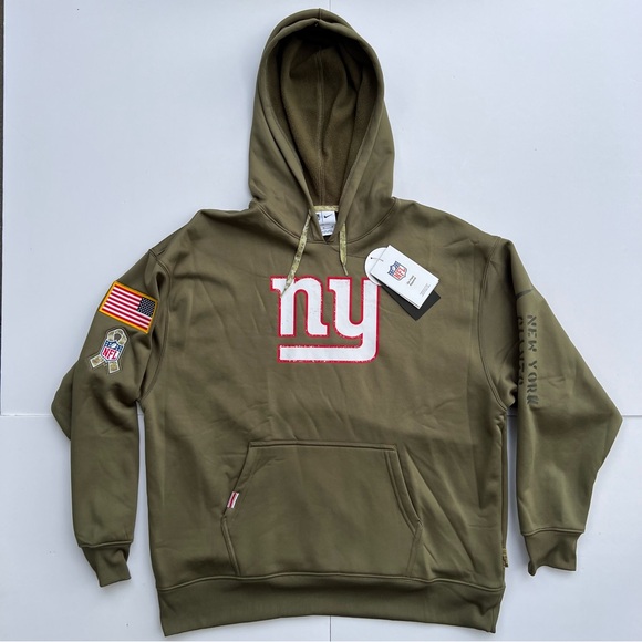 New York Giants NFL Nike Olive ‘Salute To Service’ Performance Hoodie Medium - Picture 1 of 12